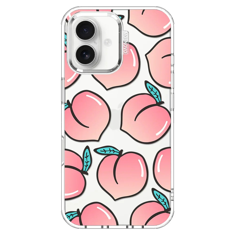 Cute Peach Phone Case - iPhone 16 Plus Case MOSNOVO Cute Peach Phone Case - iPhone 16 Plus Case MOSNOVO