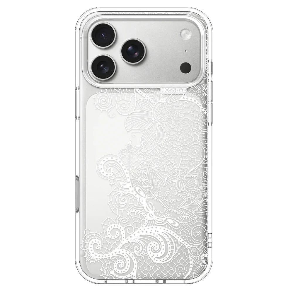 Lacy White Flower Phone Case - iPhone 17 Pro Max Case – MOSNOVO