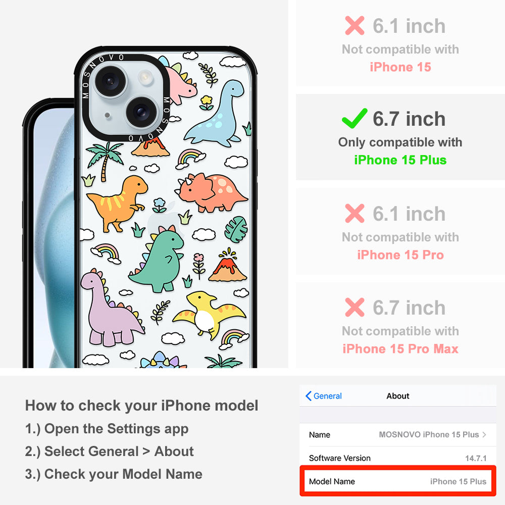 Cute Dinosaur World Phone Case - iPhone 15 Plus Case - MOSNOVO