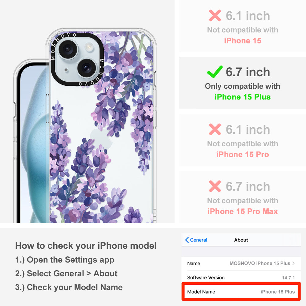 Lavender Phone Case - iPhone 15 Plus Case - MOSNOVO
