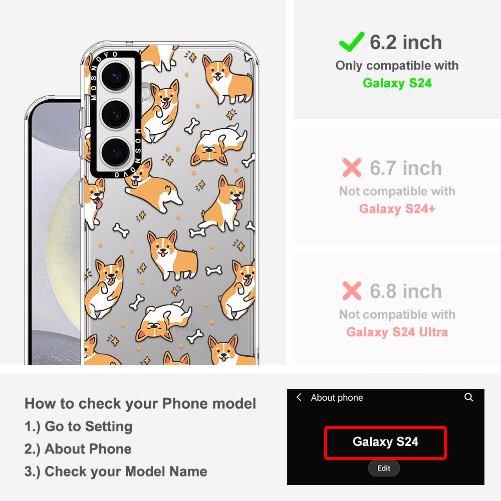 Cute Corgi Phone Case - Samsung Galaxy S24 Case - MOSNOVO