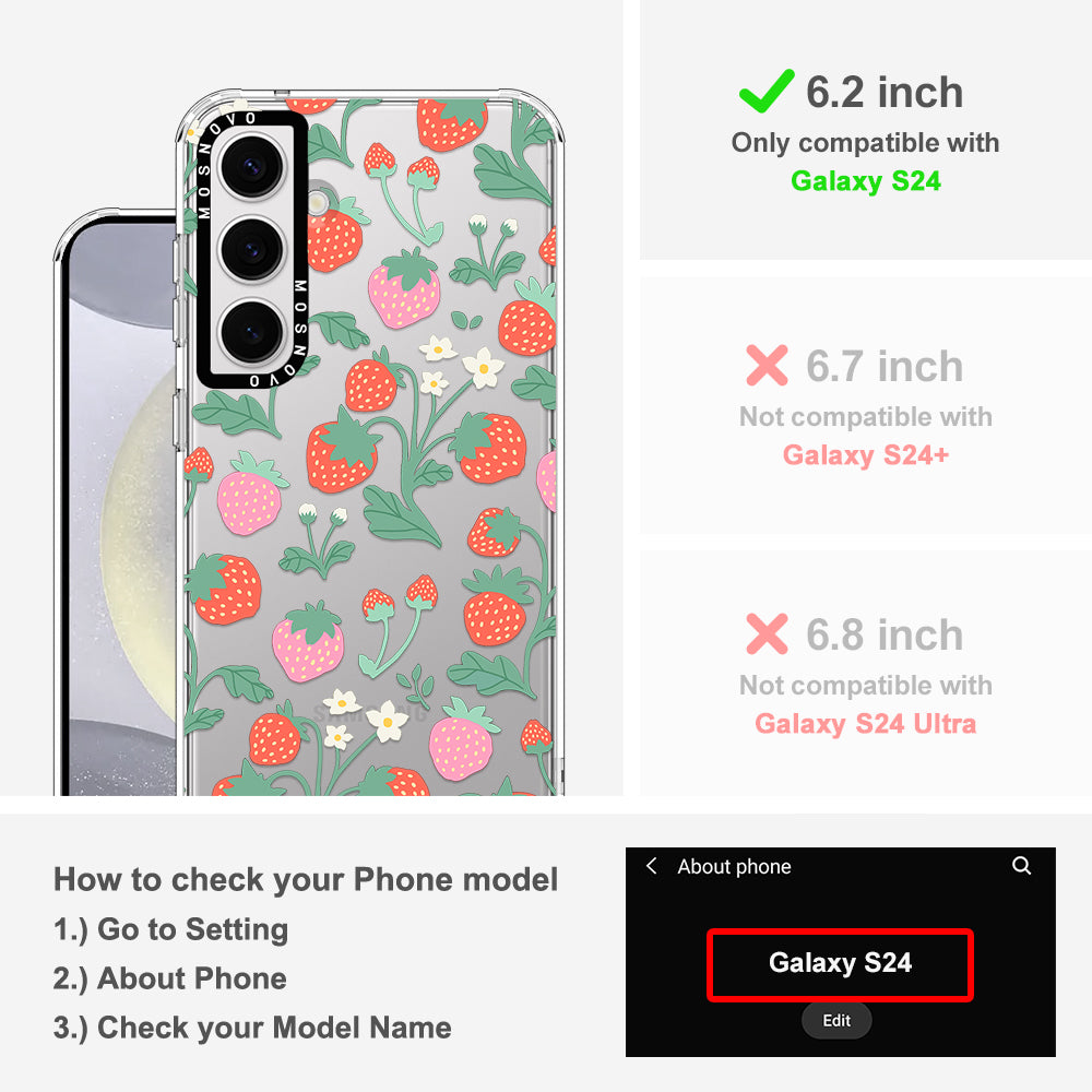 Strawberry Garden Phone Case - Samsung Galaxy S24 Case - MOSNOVO