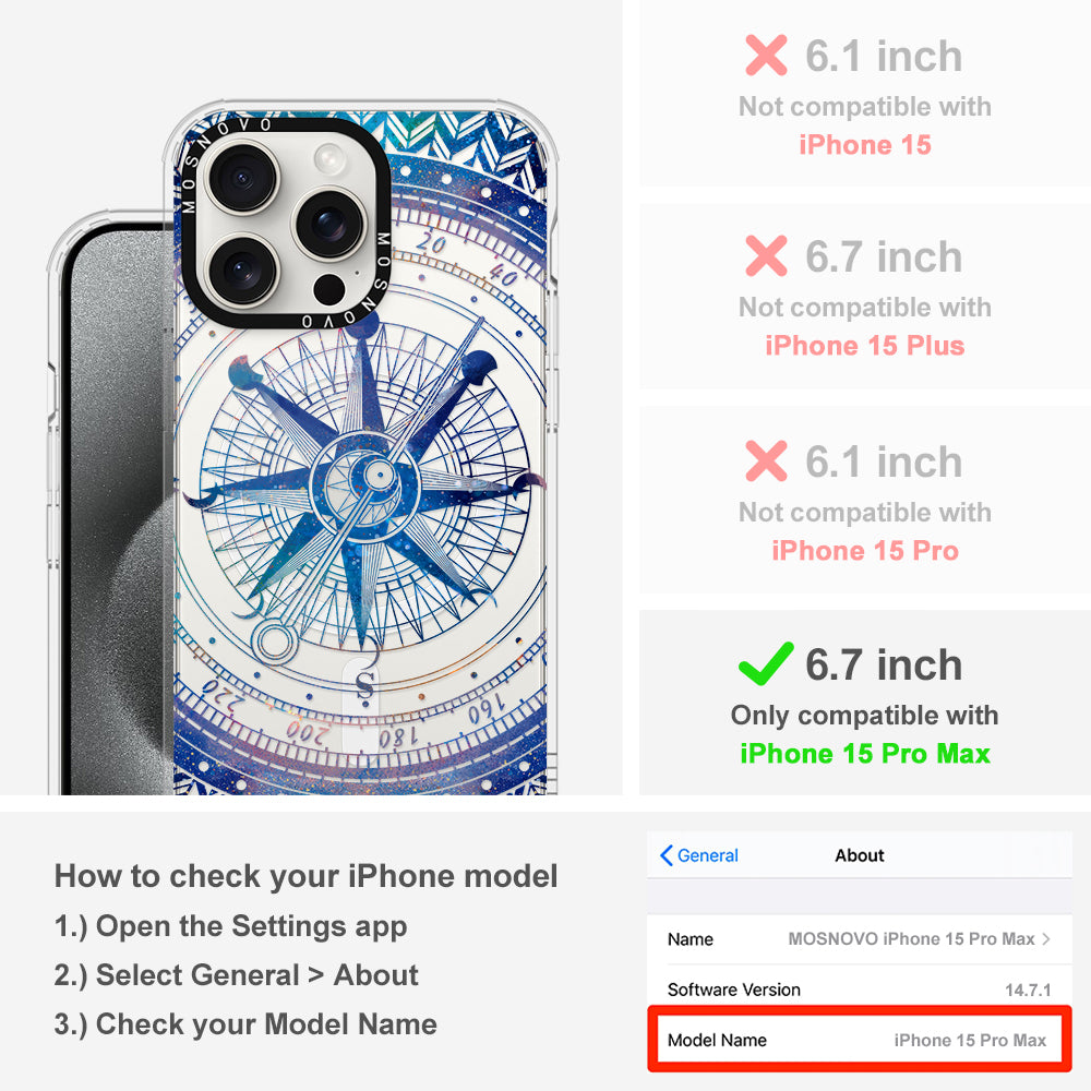 Galaxy Compass Phone Case - iPhone 15 Pro Max Case - MOSNOVO