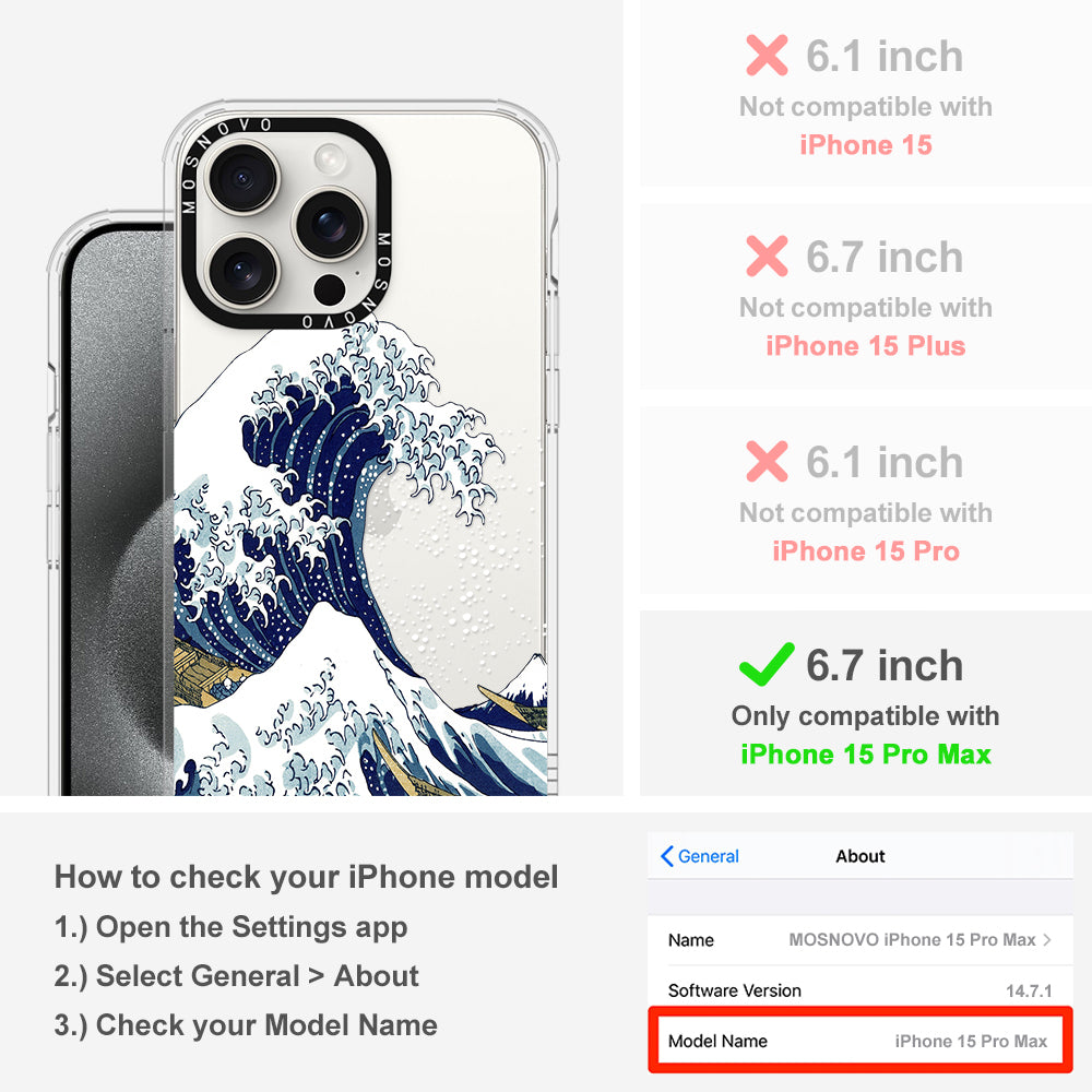 Great Wave Phone Case - iPhone 15 Pro Max Case - MOSNOVO