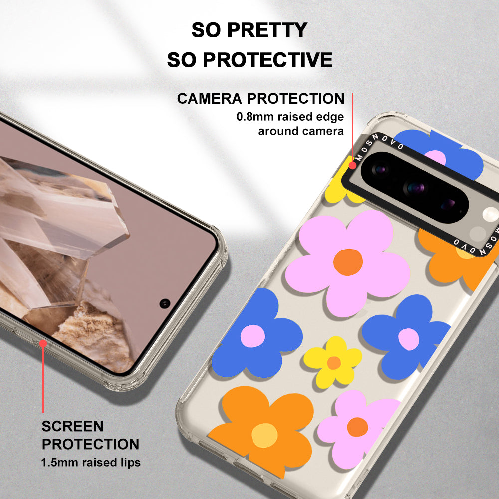 60's Groovy Flower Phone Case - Google Pixel 8 Pro Case - MOSNOVO