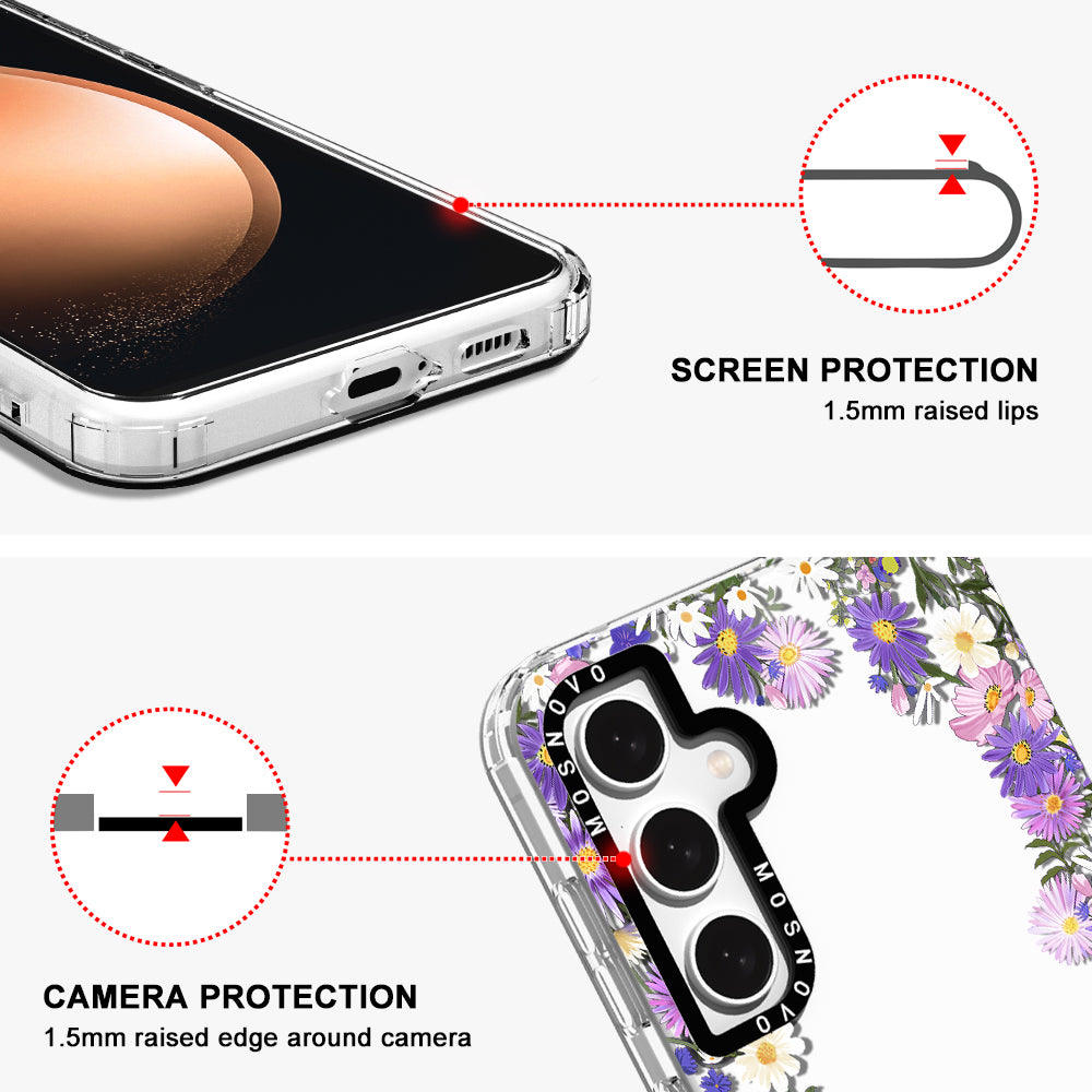 Purple Daisy Garden Phone Case - Samsung Galaxy S23 FE Case