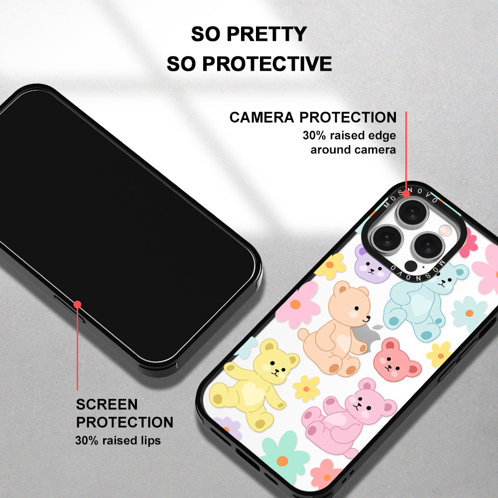 Cute Teddy Bear Phone Case - iPhone 15 Pro Max Case - MOSNOVO