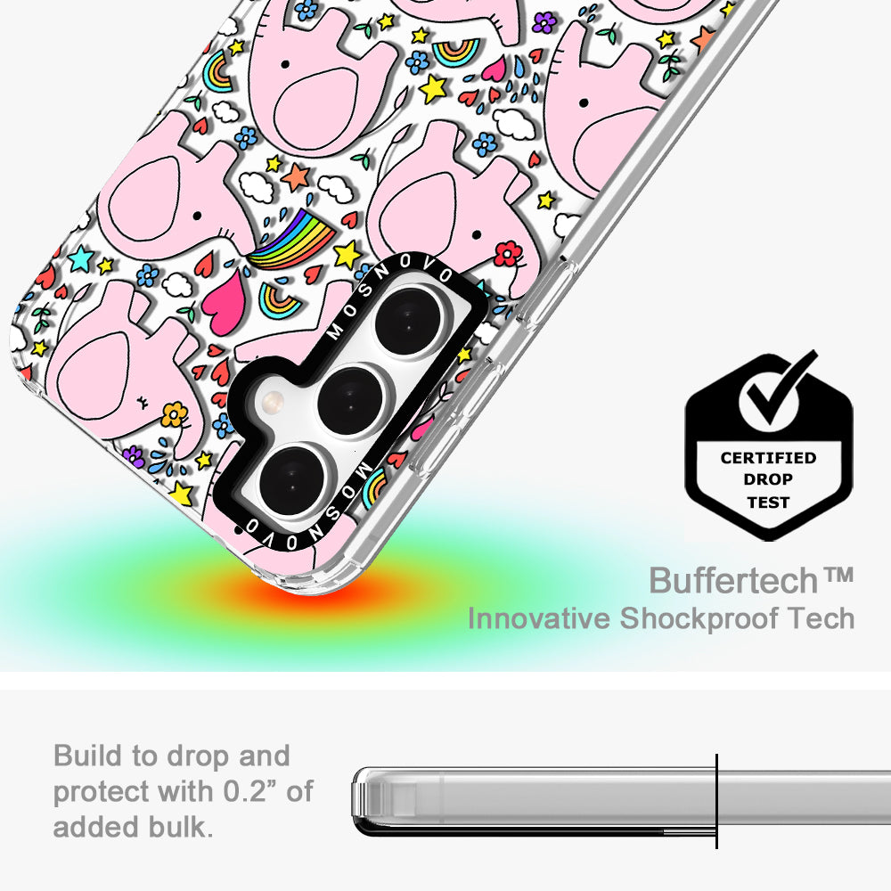 Cute Pink Elephant Phone Case - Samsung Galaxy S23 FE Case