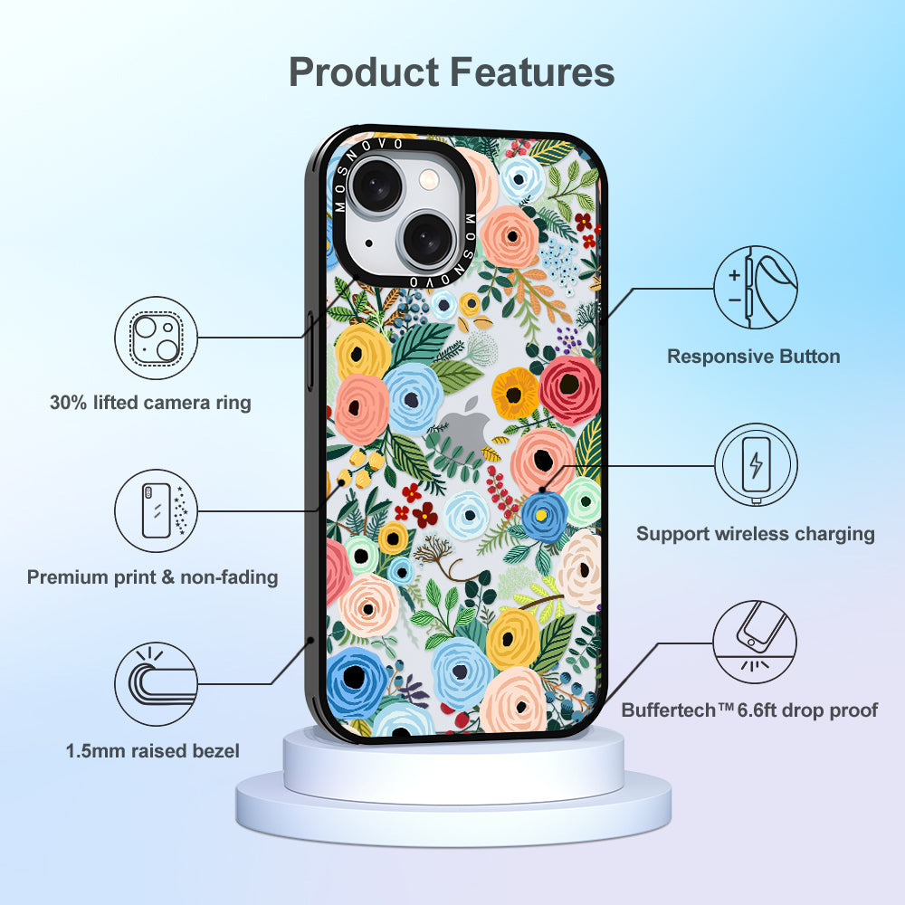Pastel Perfection Flower Phone Case - iPhone 15 Case - MOSNOVO