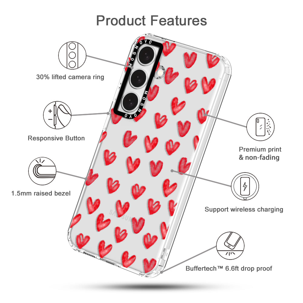 Cute Little Heart Phone Case - Samsung Galaxy S24 Case - MOSNOVO