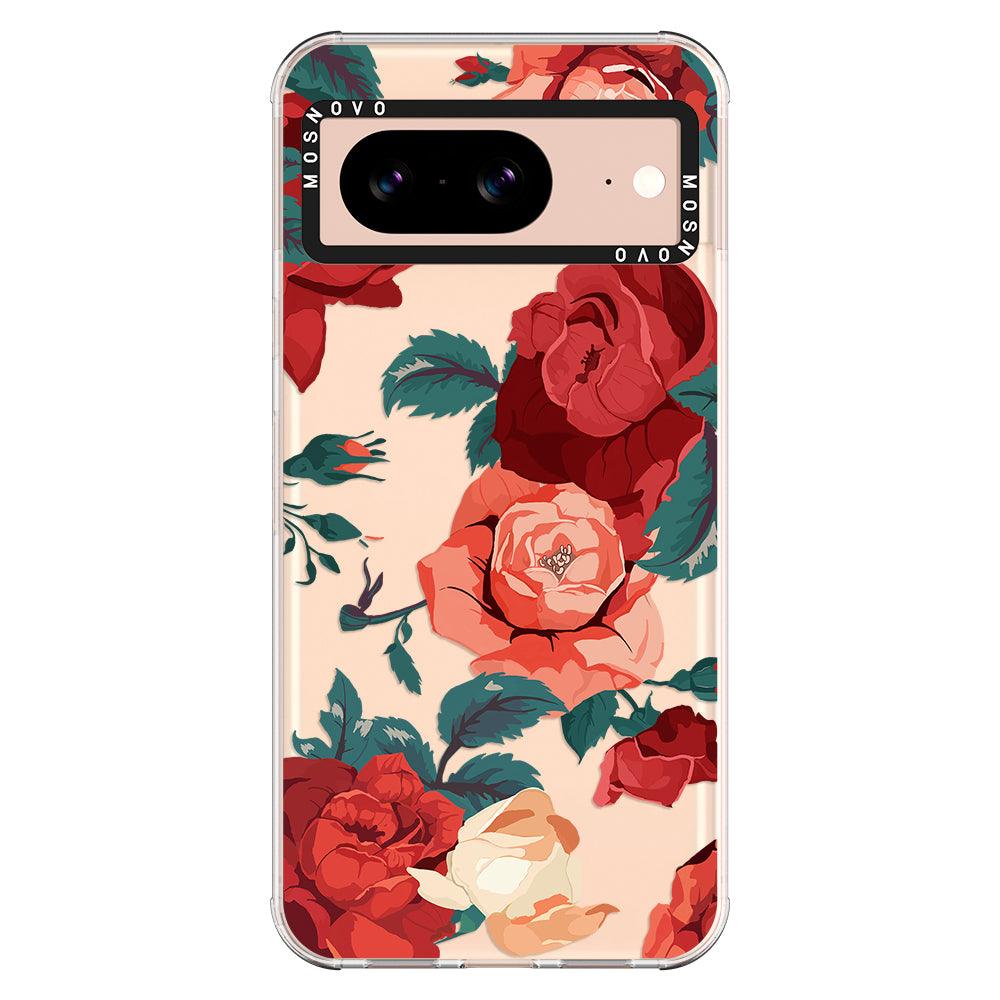 Vintage Red Rose Phone Case Google Pixel 8 Case MOSNOVO