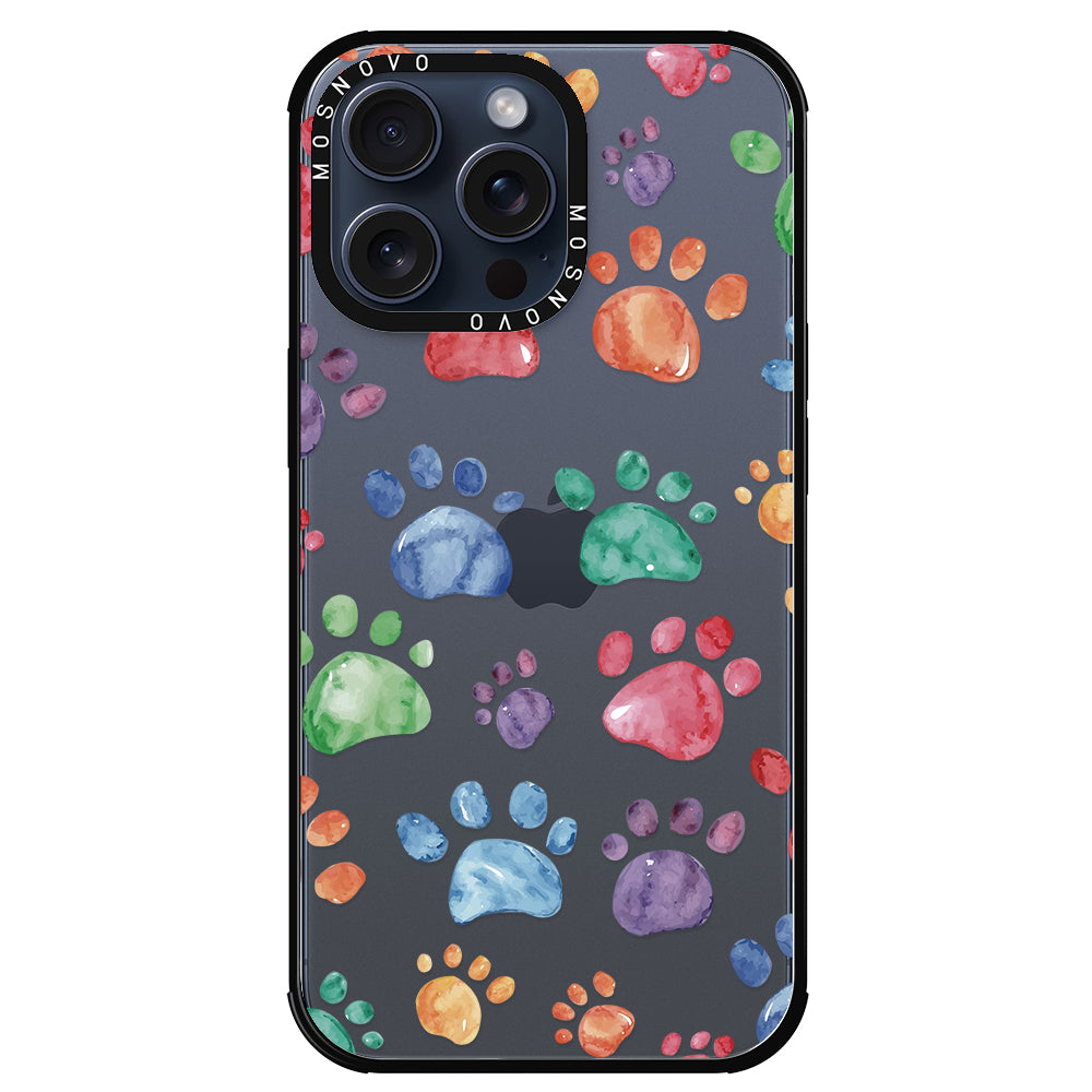 Colorful Paw Phone Case - iPhone 15 Pro Max Case - MOSNOVO