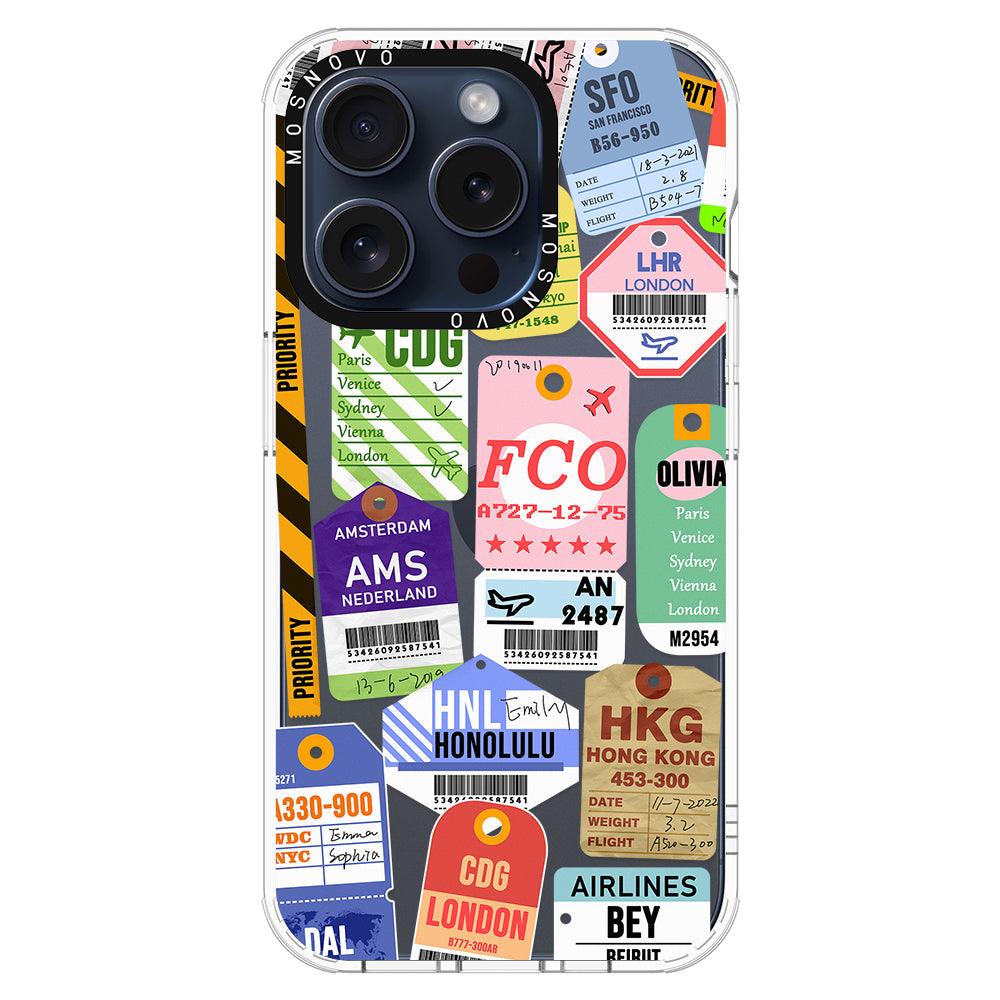 Ticket Label Phone Case iPhone 15 Pro Case MOSNOVO