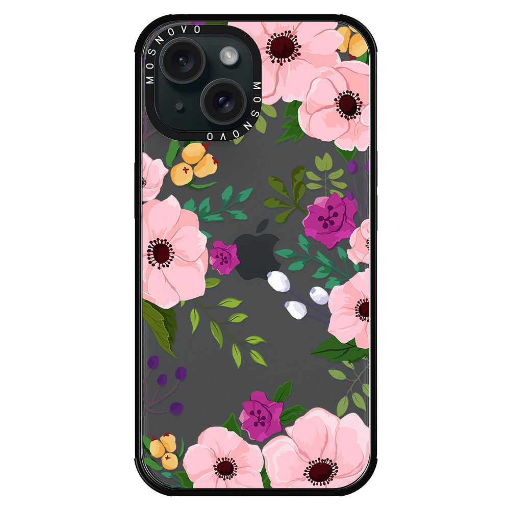 Watercolor Floral Phone Case - iPhone 15 Plus Case - MOSNOVO