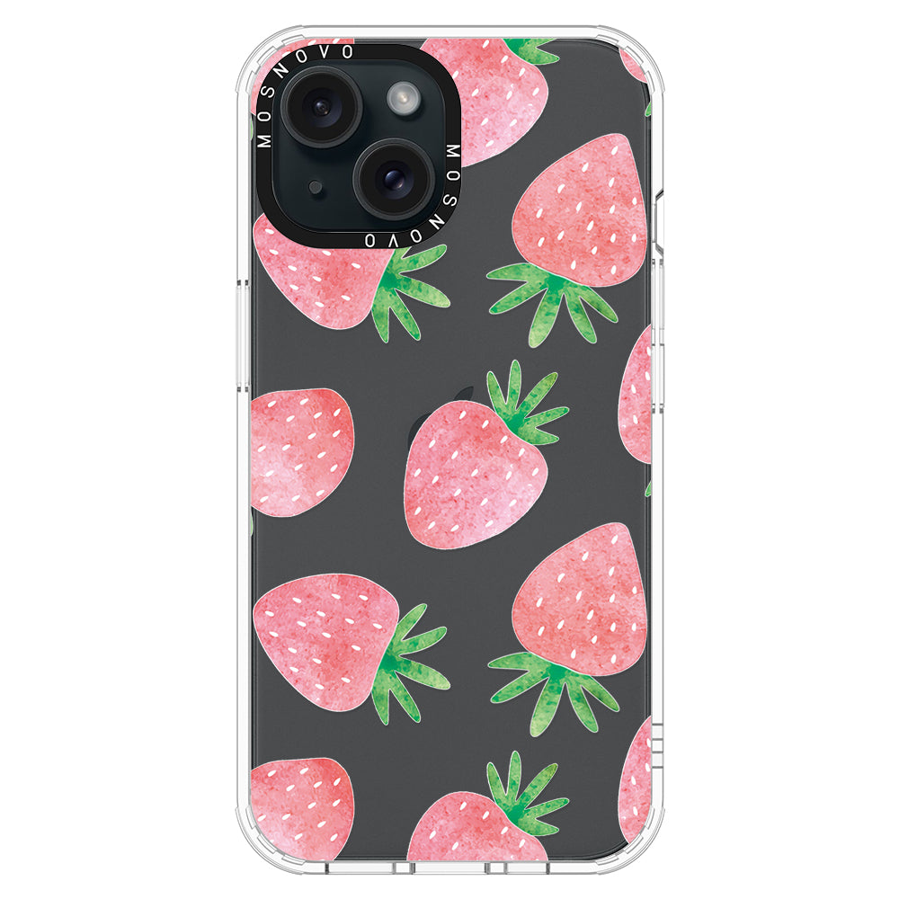 Pastel Strawberry Phone Case - iPhone 15 Plus Case - MOSNOVO