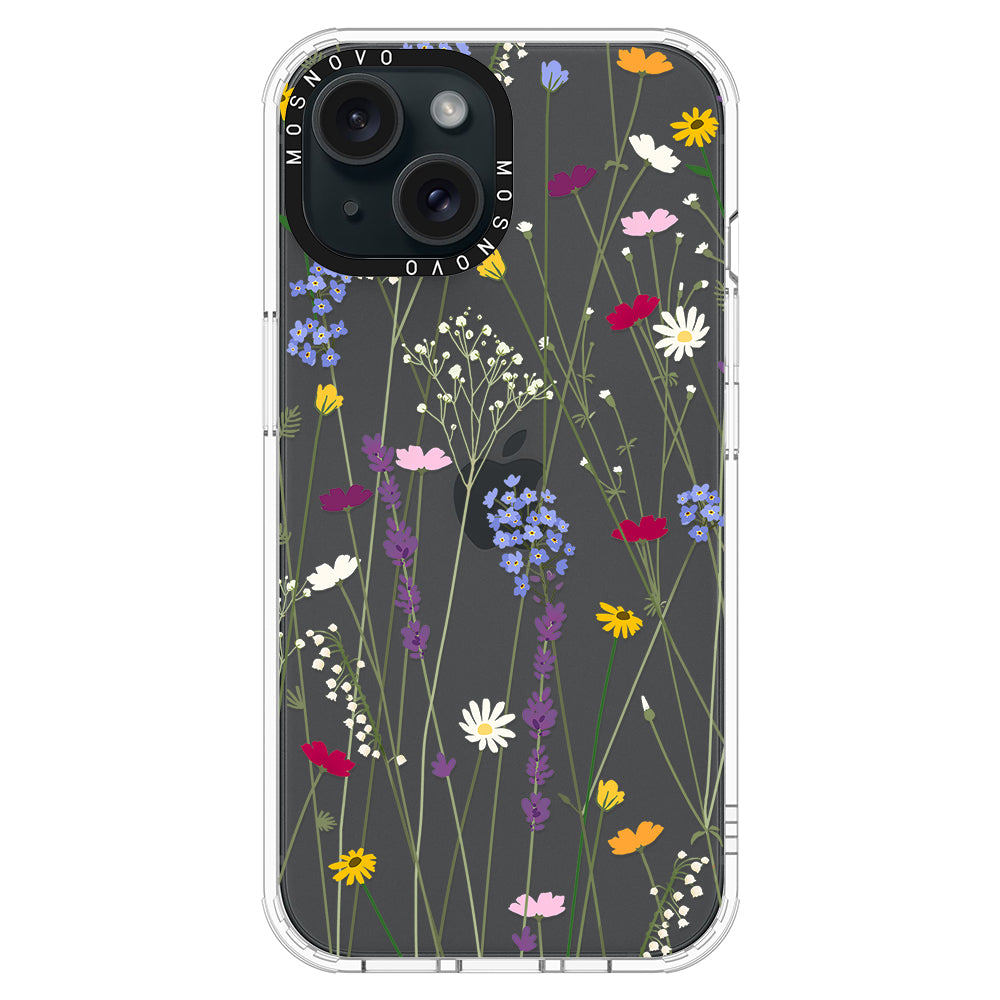 Floral Garden Lavender Daisy Flower Phone Case - iPhone 15 Case - MOSNOVO