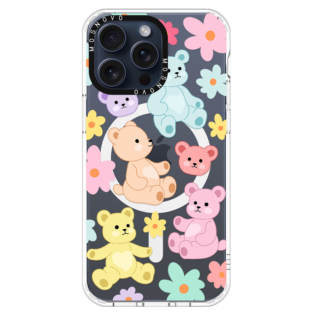 Cute Teddy Bear Phone Case - iPhone 15 Pro Max Case - MOSNOVO