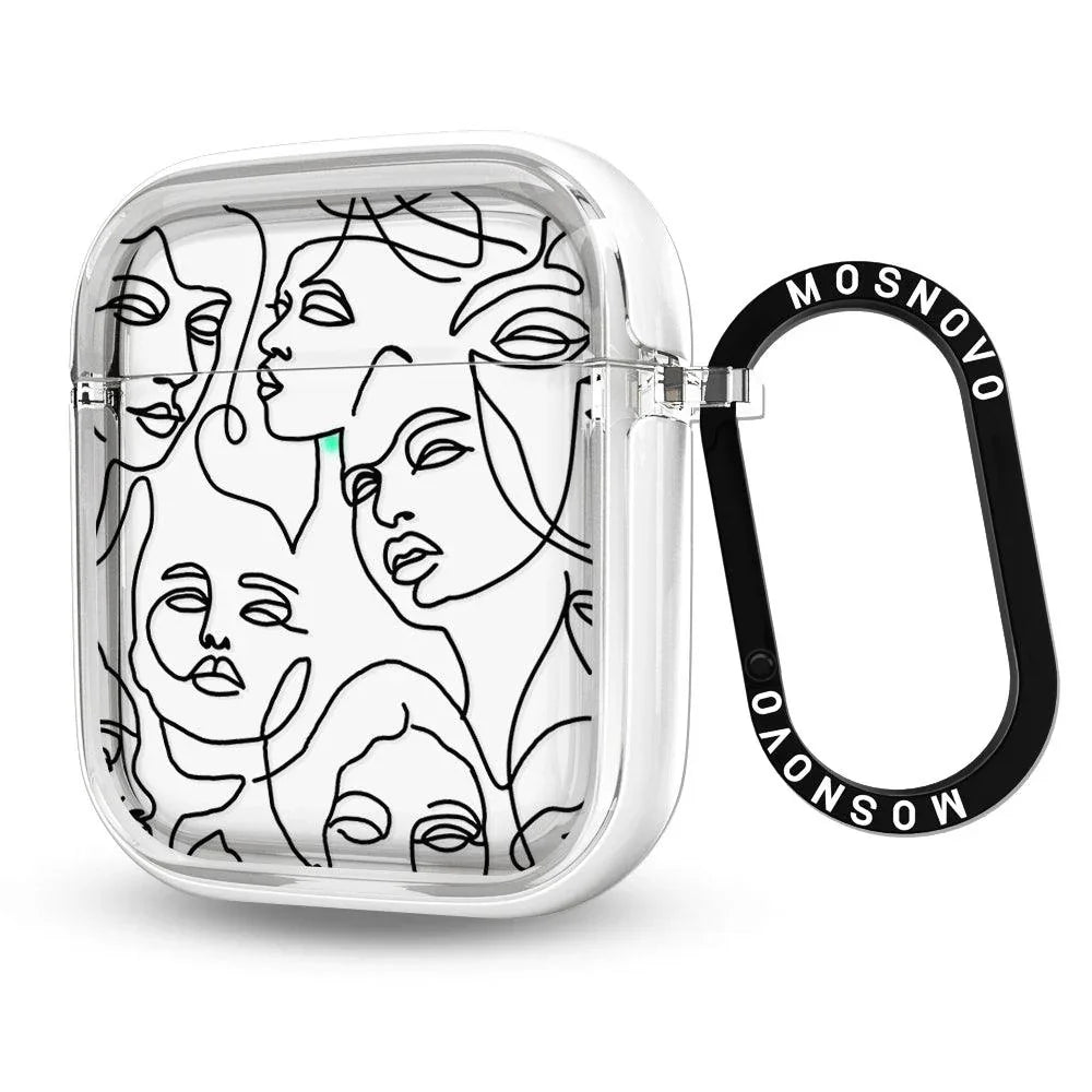 Abstract Face Line Art AirPods 1/2 Case MOSNOVO