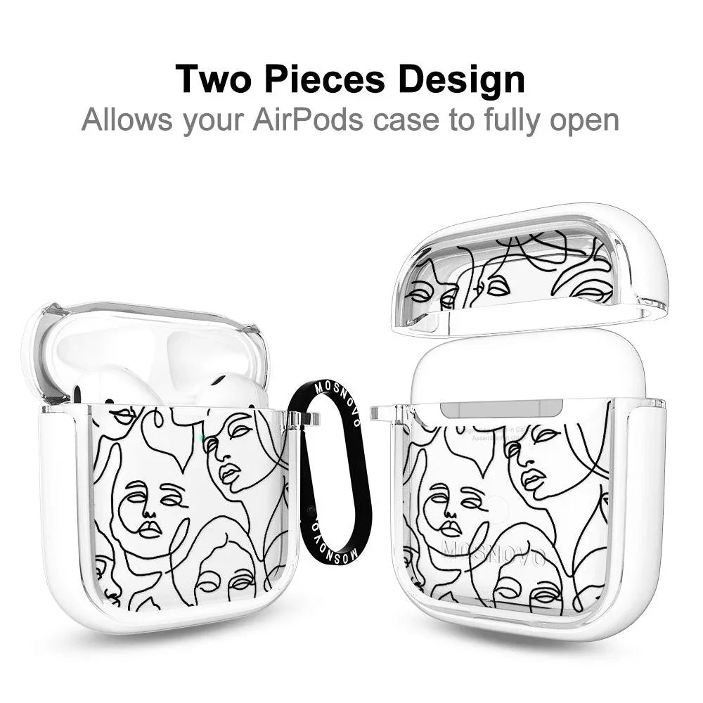 Abstract Face Line Art AirPods 1/2 Case MOSNOVO