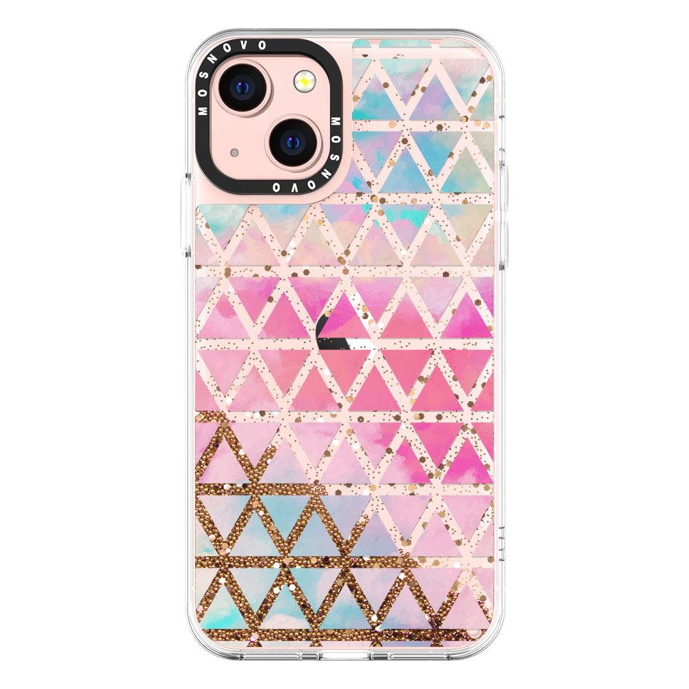 Gradient Triangles Glitter Phone Case - iPhone 13 Case - MOSNOVO