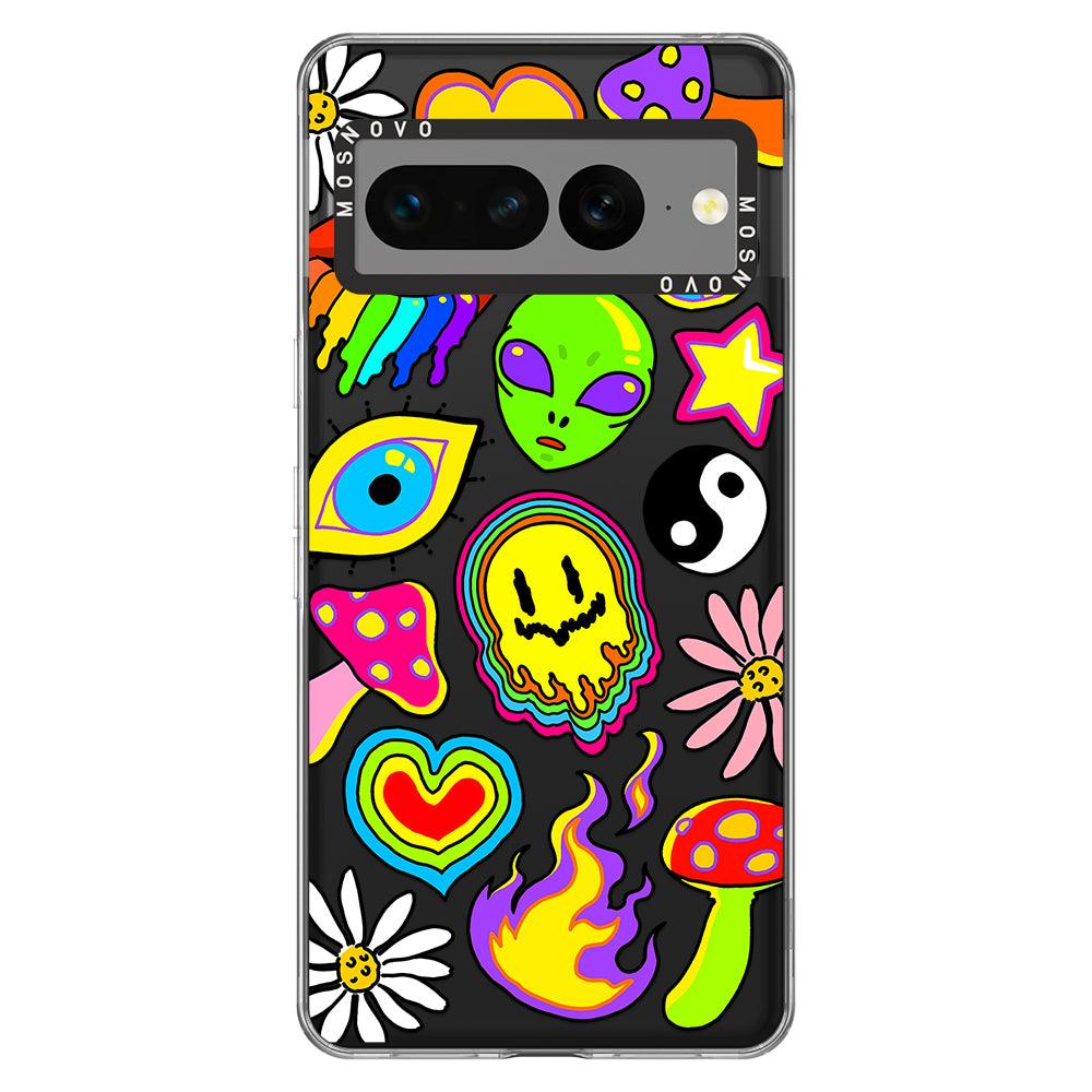 Hippie Stickers Phone Case Google Pixel 7 Pro Case MOSNOVO