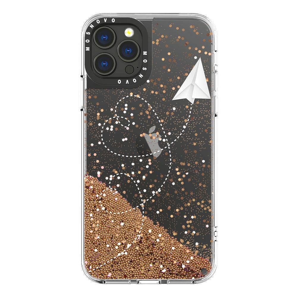 Little Cute Plane Glitter Phone Case - iPhone 13 Pro Max Case - MOSNOVO