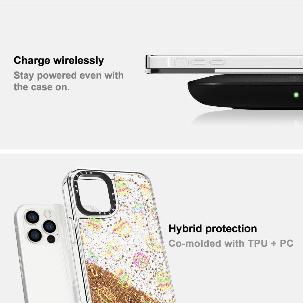 Neon Burgers Glitter Phone Case - iPhone 13 Pro Max Case - MOSNOVO