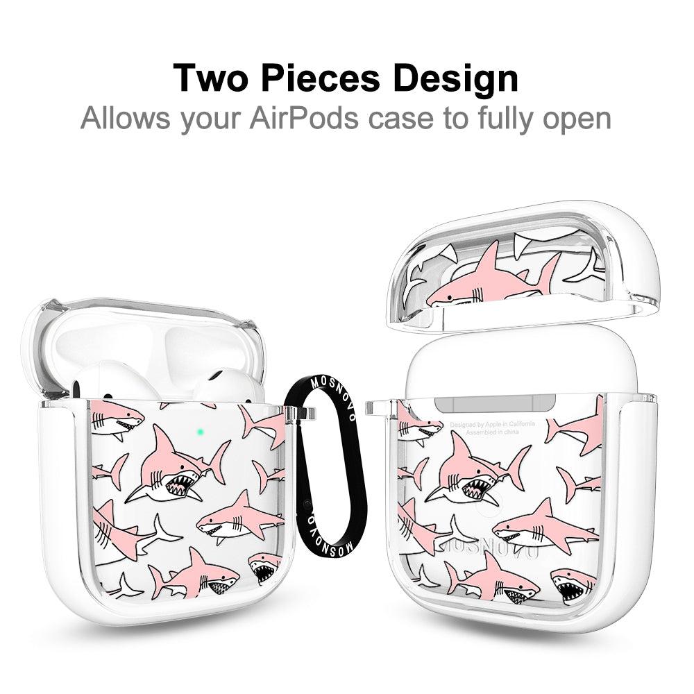 Pink Shark AirPods 1/2 Case - MOSNOVO