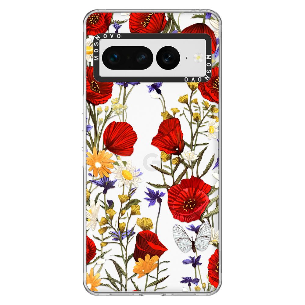 Poppy Floral Phone Case Google Pixel 7 Pro Case MOSNOVO