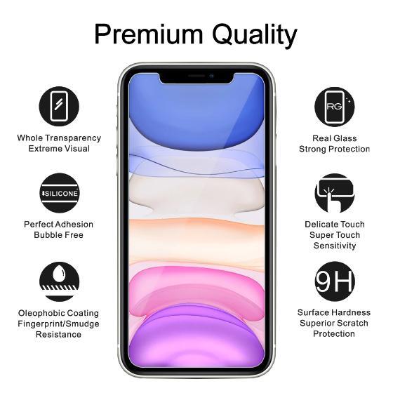 Premium Glass Screen Protector for iPhone 11 (2 Pack) - [Easy Installation Kit include] - MOSNOVO