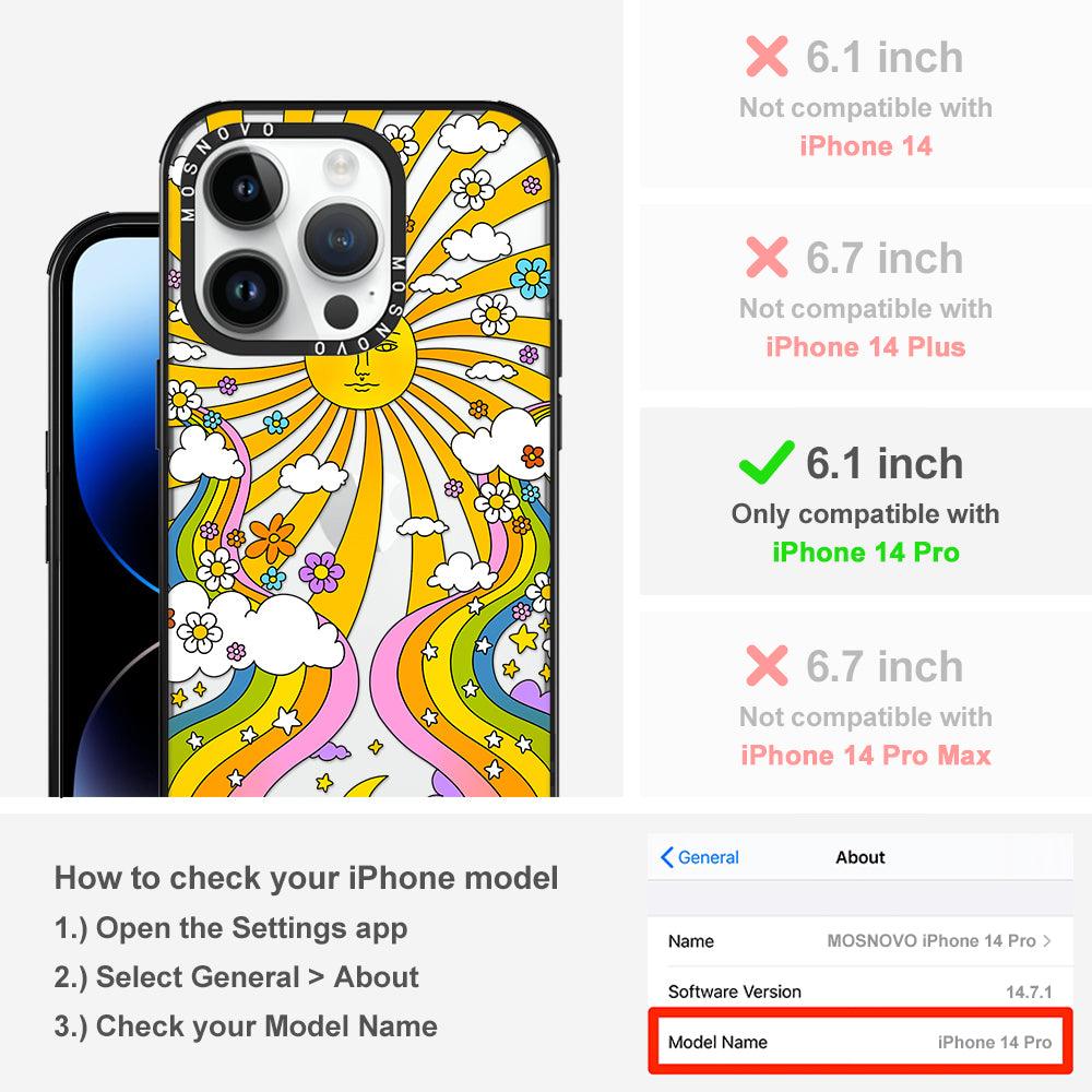 Rainbow Sun and Moon Phone Case - iPhone 14 Pro Case - MOSNOVO