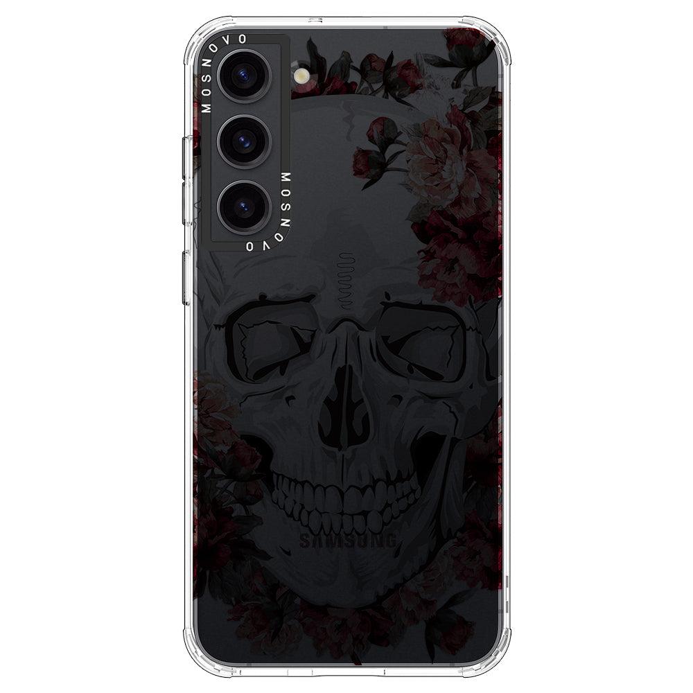 Red Flower Skull Phone Case - Samsung Galaxy S23 Plus Case - MOSNOVO