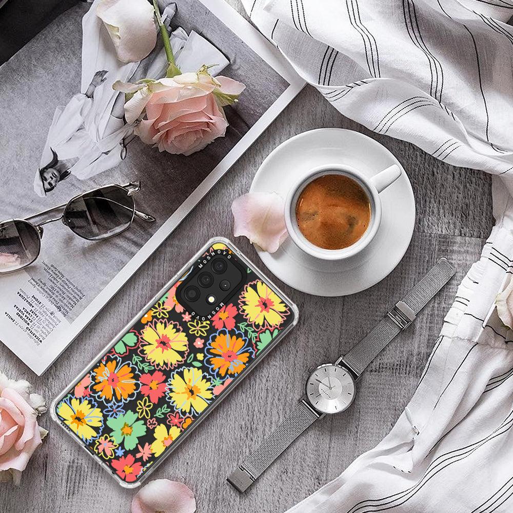 Retro Boho Hippie Flowers Phone Case - Samsung Galaxy A52 & A52s Case - MOSNOVO