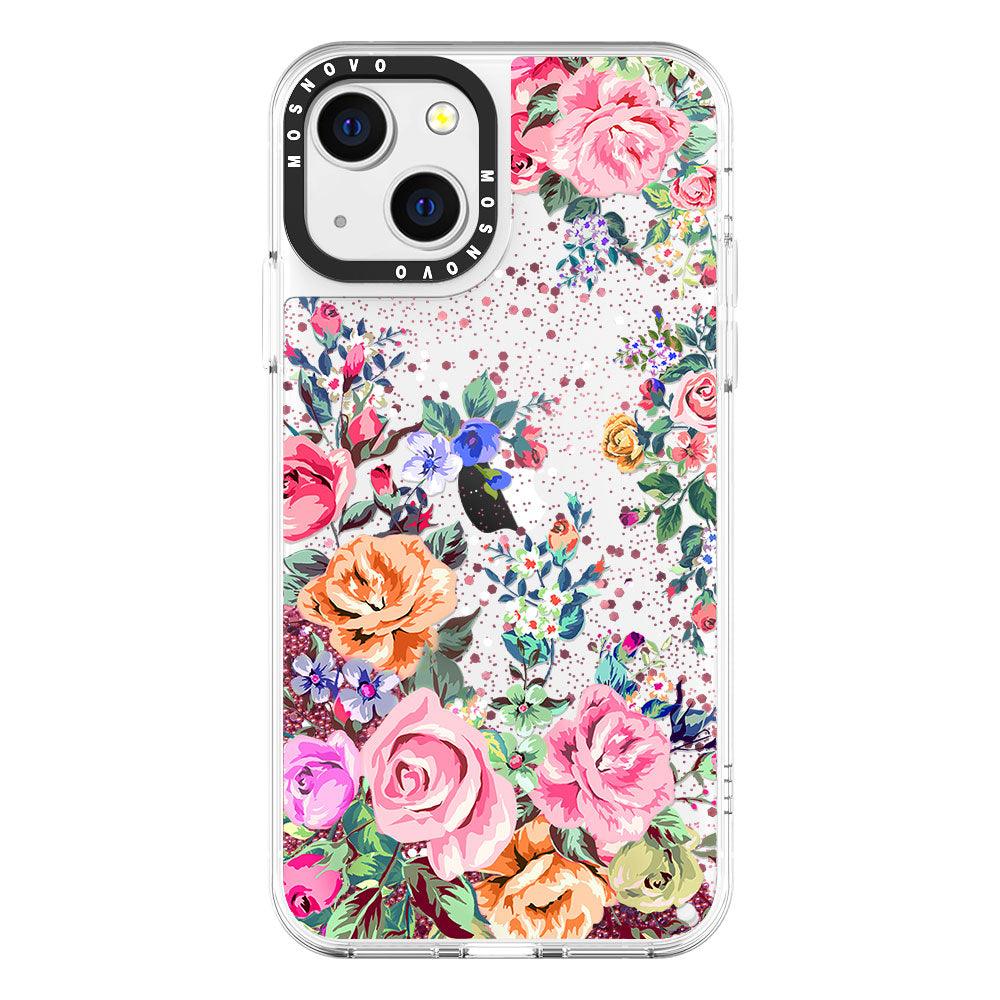Rose Garden Glitter Phone Case - iPhone 13 Case - MOSNOVO
