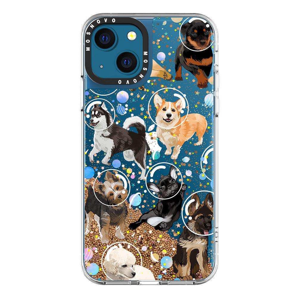Space Dog Glitter Phone Case - iPhone 13 Case - MOSNOVO