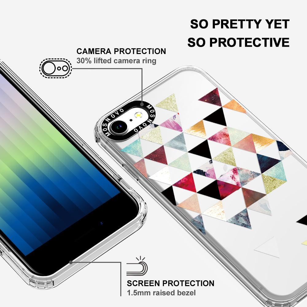 Triangles Stone Marble Phone Case - iPhone SE 2020 Case - MOSNOVO