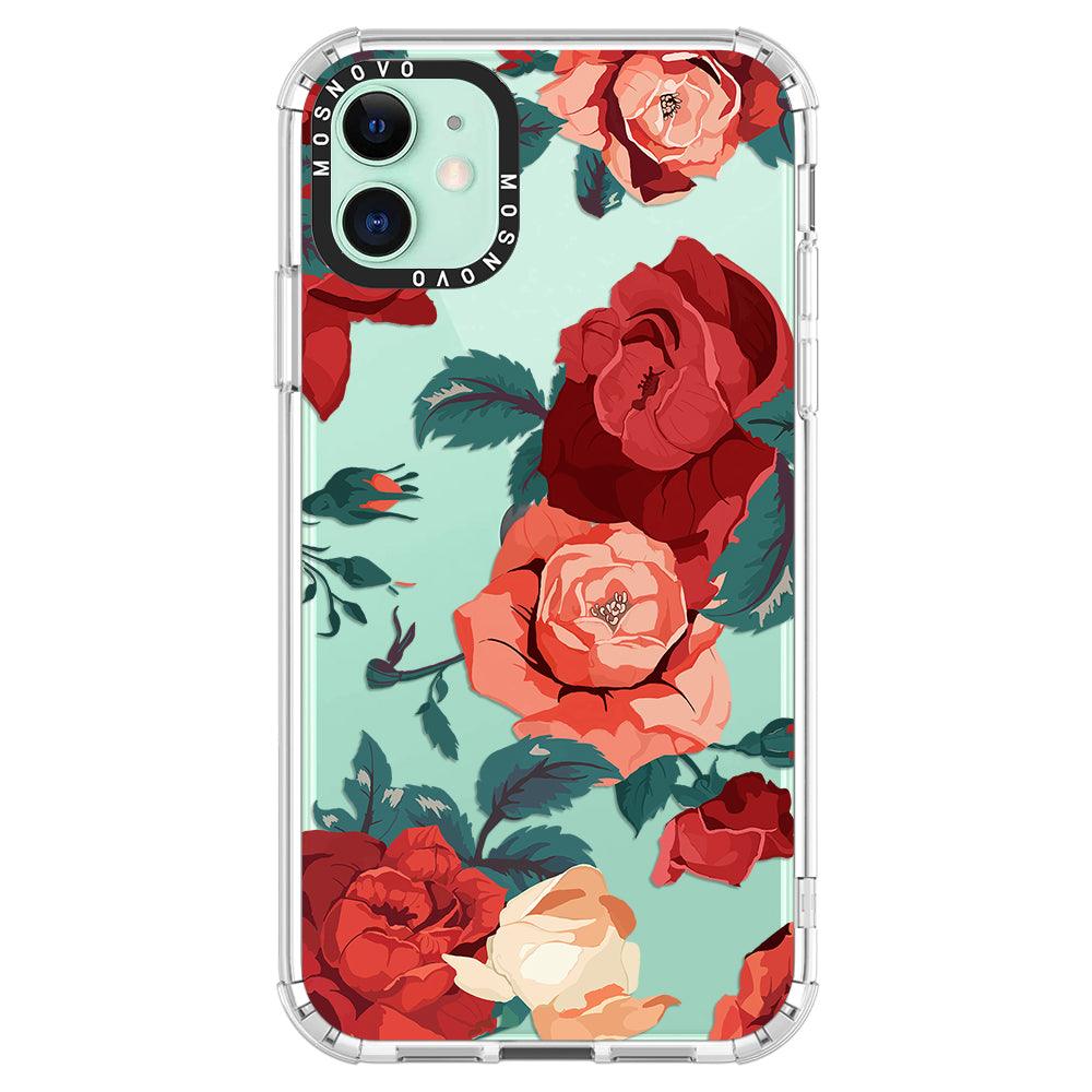 Vintage Red Rose Phone Case iPhone 11 Case MOSNOVO