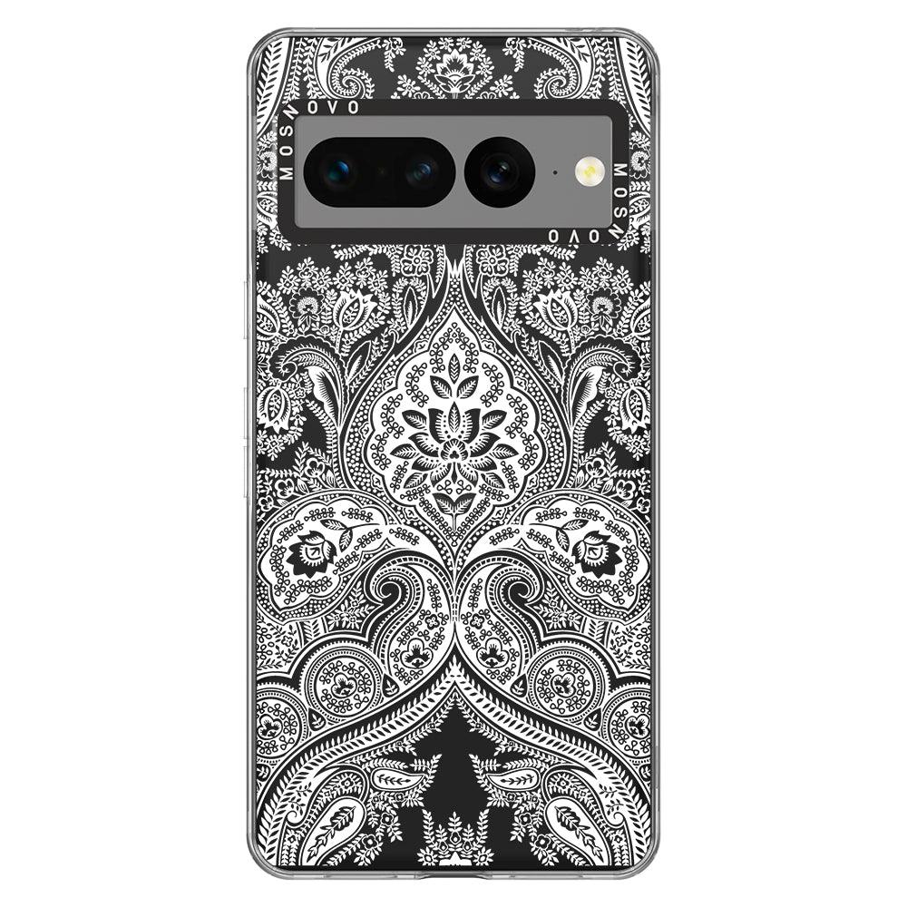 White Damask Phone Case Google Pixel 7 Pro Case MOSNOVO