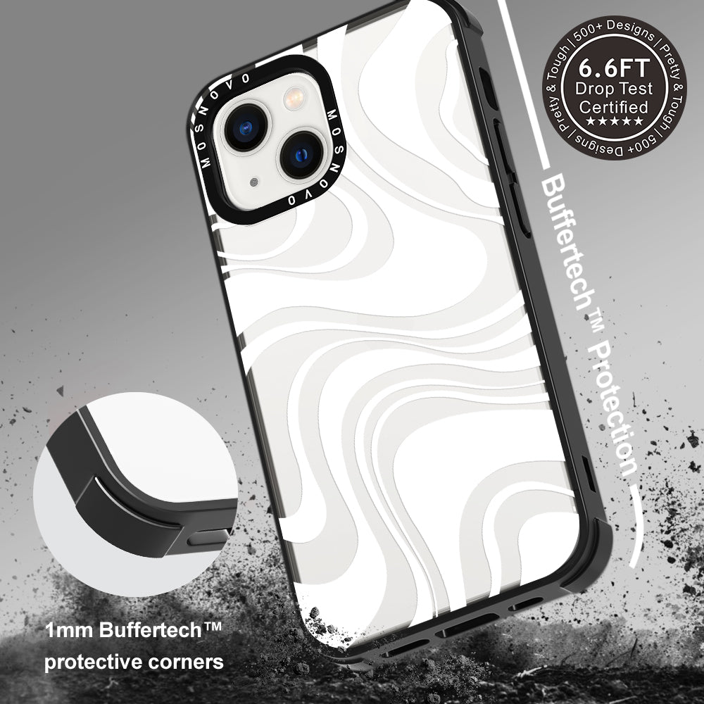 White Swirl Phone Case - iPhone 13 Case