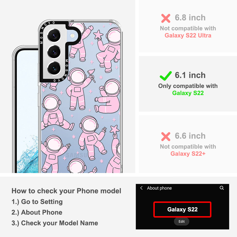 Pink Astronaut Phone Case - Samsung Galaxy S22 Case