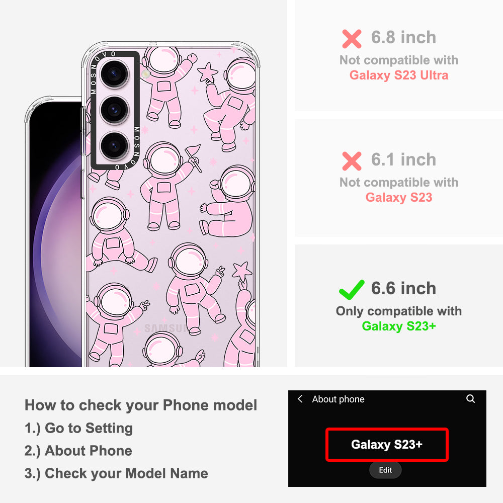 Pink Astronaut Phone Case - Samsung Galaxy S23 Plus Case