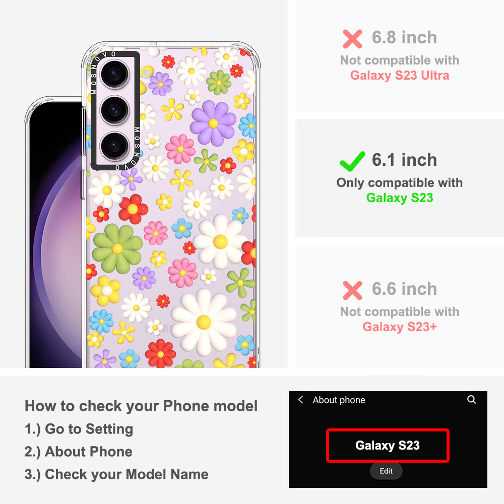 3D Flowers Phone Case - Samsung Galaxy S23 Case