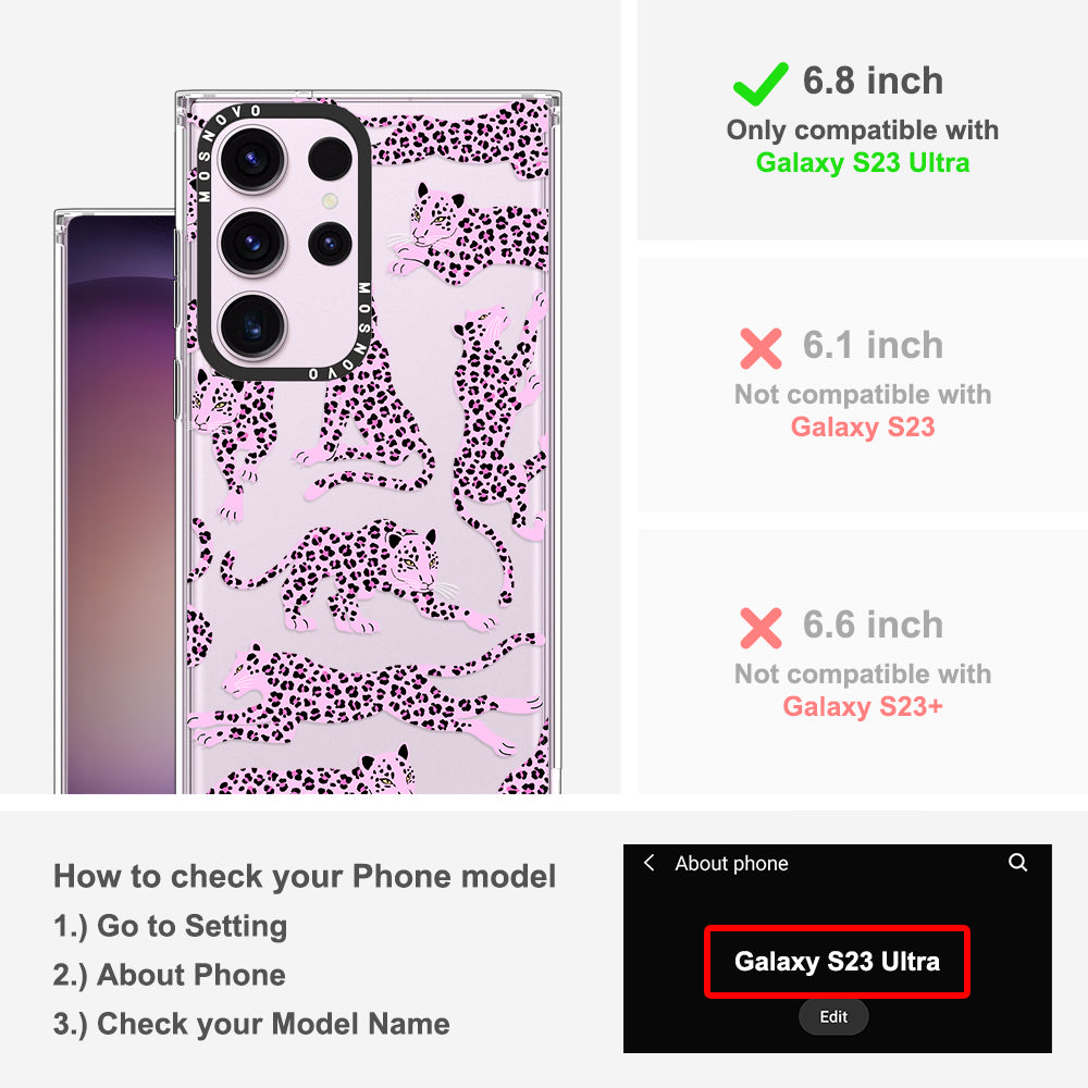 Pink Leopard Phone Case - Samsung Galaxy S23 Ultra Case