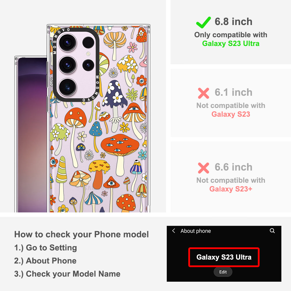 Mushroom Art Phone Case - Samsung Galaxy S23 Ultra Case