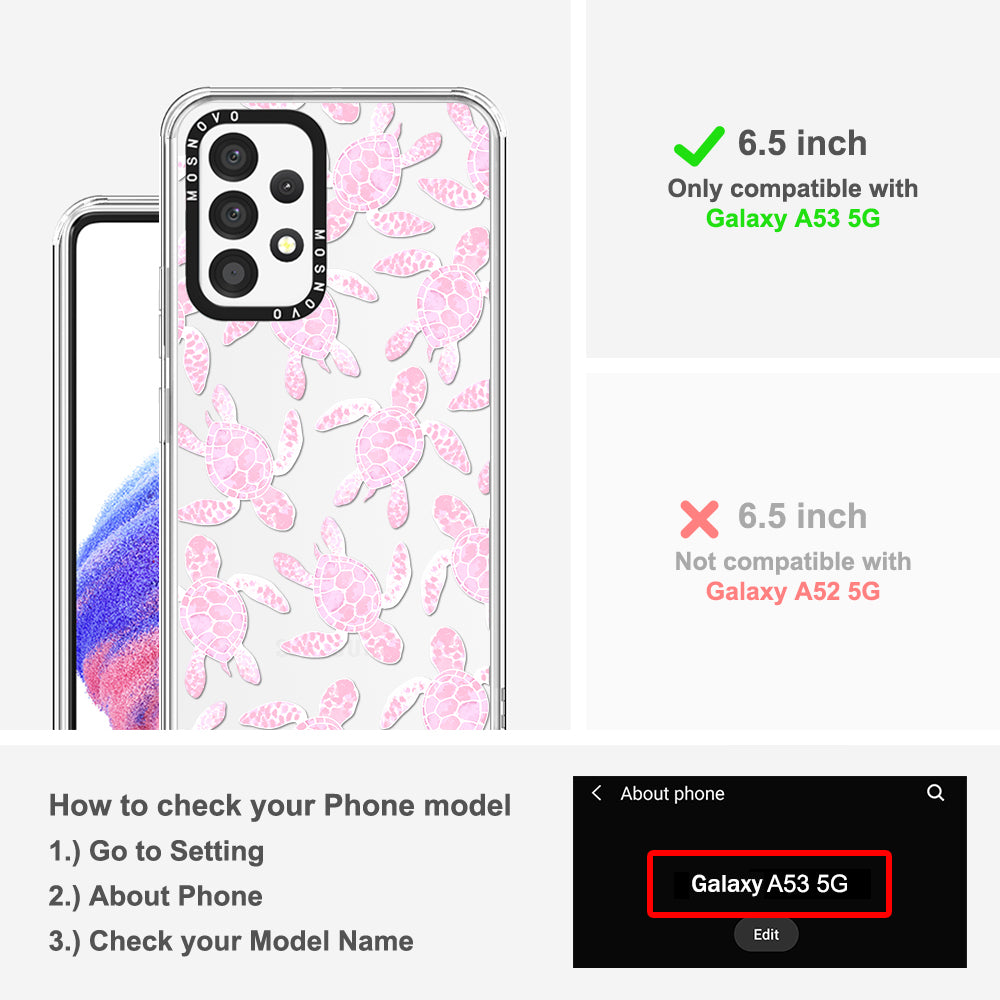 Pink Turtle Phone Case - Samsung Galaxy A53 Case
