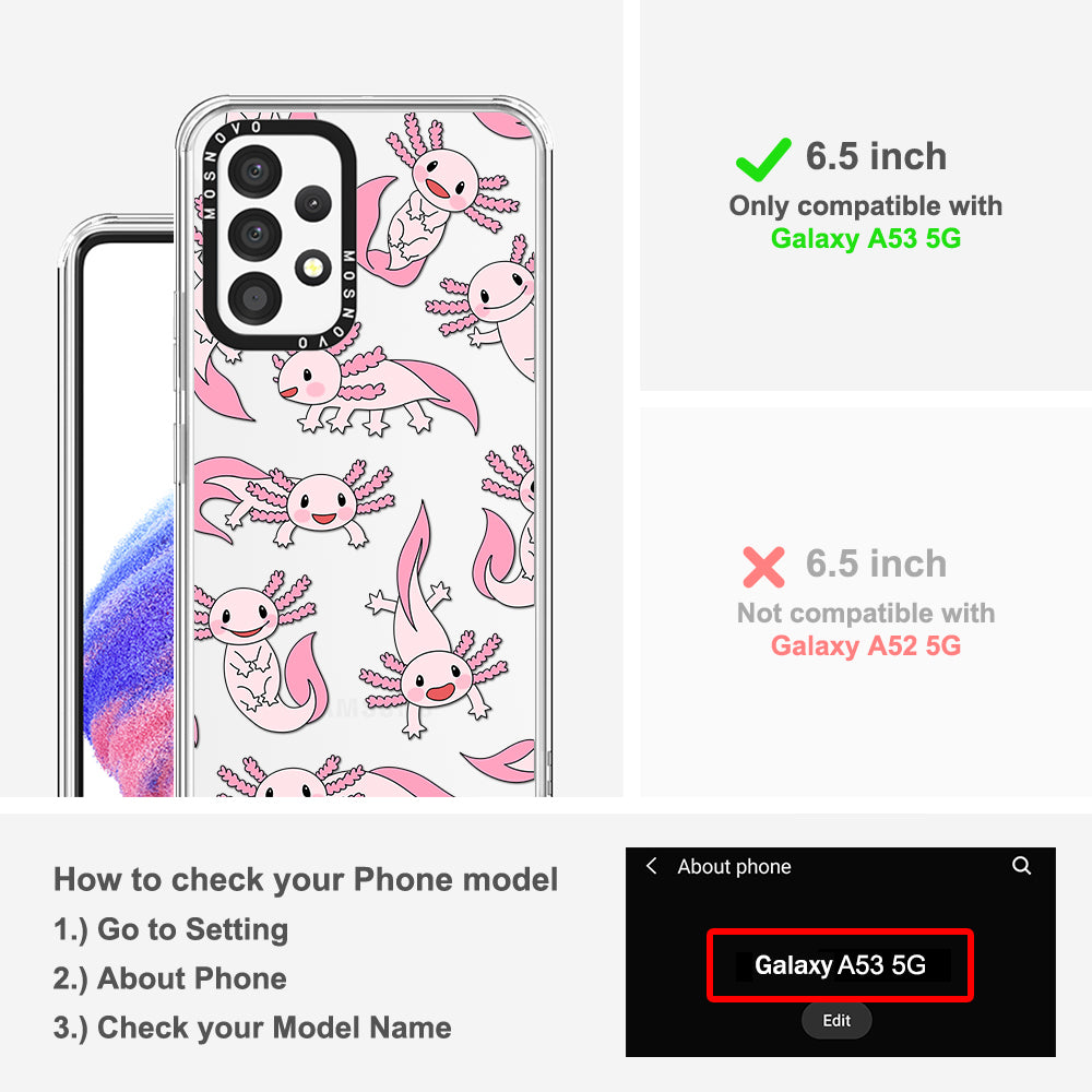 Pink Axolotl Phone Case - Samsung Galaxy A53 Case