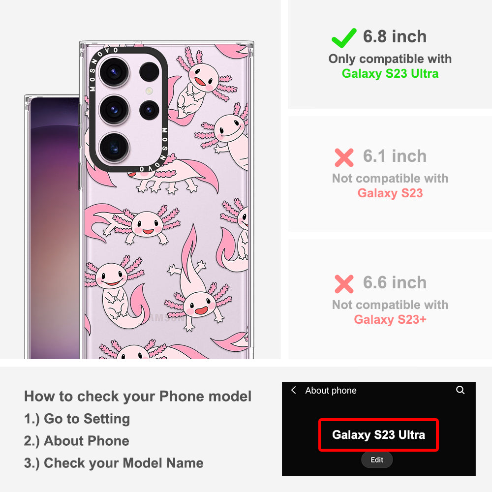 Pink Axolotl Phone Case - Samsung Galaxy S23 Ultra Case