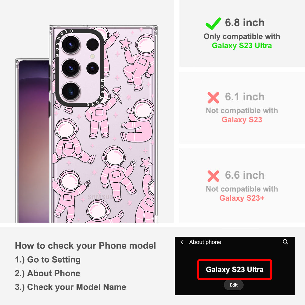Pink Astronaut Phone Case - Samsung Galaxy S23 Ultra Case