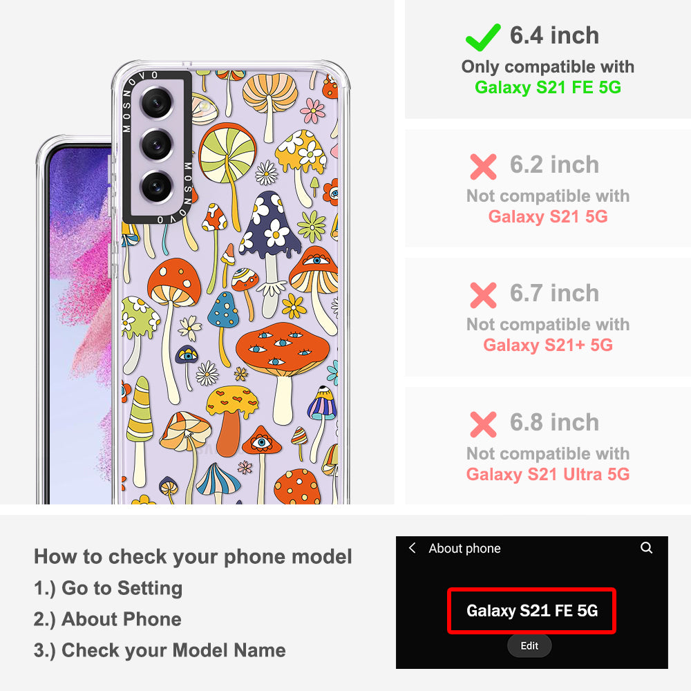 Mushroom Art Phone Case - Samsung Galaxy S21 FE Case