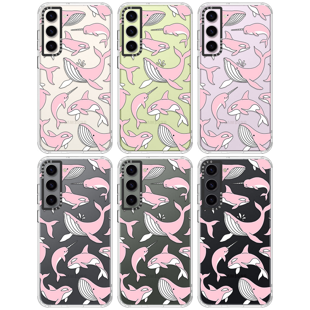 Pink Whales Phone Case - Samsung Galaxy S23 Plus Case
